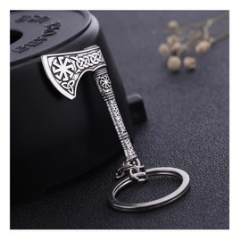 Viking Axe Keyring Nordic Rune Warrior Symbol Amulet Keychain Charm Gift For Men