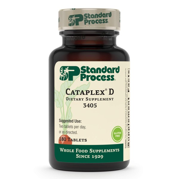 Standard Process Cataplex D - Whole Food Immune Support, Digestive Health, Bone Strength and Bone Health with Cholecalciferol, Calcium Lactate, and Ascorbic Acid - Vegetarian - 180 Tablets