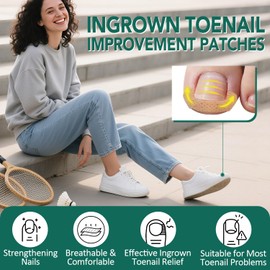 100pcs Ingrown Toenail Treatment, Breathable Ingrown Toenail Strips Ingrown Toenail Stickers, Toenail Corrector Patch with 3 Pedicure Tools for Ingrown Toenail