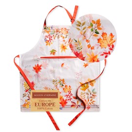 Maison d' Hermine Amarante 100% Cotton 1 Piece Kitchen Apron with an Adjustable Neck & Hidden Centre Pocket with Long Ties for Women | Men | Chef (70 cm x 85 cm)