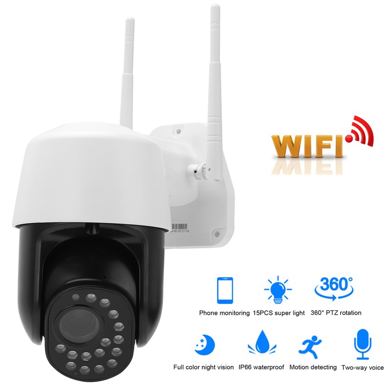 2.5in Wireless PTZ Camera WiFi Night Vision Human Detection TwoWay