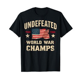 Two Time Undefeated World War Champs Veteran Day USA Map Tee T-Shirt