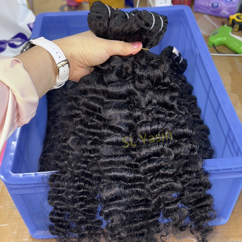 Wholesale Raw Human Hair Vendors Cuticle Aligned Burmese Curly Wavy