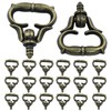 Piutouyar 20 Pcs Mini Pull Handles, Antique Bronze Cabinet Handles,