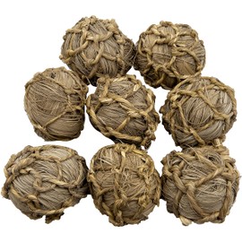 5018 Pk8 Seagrass Sphere Chewers – Handwoven Natural Foraging & Chew Toys for Parrots– Shreddable Bird Foot Toys – Enrichment & Cage Toys for Small & Medium Birds - Made with Natural Seagrass Strips