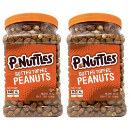 P-Nuttles Butter Toffee Peanuts 44 Ounce Jar (Pack of 2) Made in the USA, Kosher, Peanuts Sweet, Party Snack, Nuts Gift, Peanuts Bulk, Sweet Snack, Sweet And Salty Snack