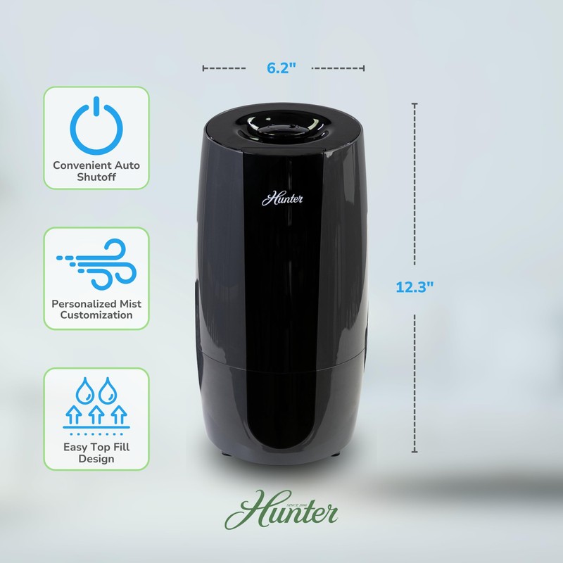 Hunter Fan Company Aspire Cool Mist 0.7 Gal Ultrasonic Humidifier-Graphite