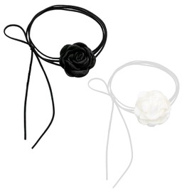 2 pieces flower choker necklace, elegant rose choker, flower necklace choker, floral choker necklace flowers gothic for women and girls, perfect accessory for parties, weddings and daily use, Cotton