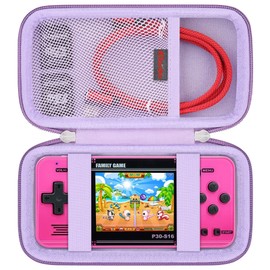 Elonbo Carrying Case Compatible with WELLST·G Handheld Game for Kids -Preloaded 220 Retro Video Games, Portable Gaming Player Storage Cover Bag, Mini Arcade Electronic Toy Organizer Holder, Purple