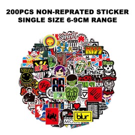 Sikweny Pack of 200 Sticker Set, Lightweight and Portable Skateboard Stickers, Unique Design, Motorcycle Sticker, Waterproof and Sunproof for Laptop, Scrapbook, Water Bottle, Notebook, Diary