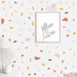 Terrazzo Wall Decals - Irregular Pattern Geometric Stones Sticker, Modern Boho Minimalist Decor for Bedroom, Nursery, Living Room (Terrazzo 2)