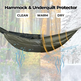 Onewind Premium Hammock Underquilt Protector, Durable Protective Cover for Single and Double Hammock, Winter Camping, Backpacking and Travel, OD Green