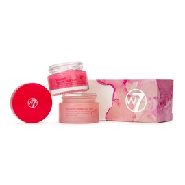 W7- Duo exfoliante labial y mascarilla labial nocturna Sweet Dreams - Set de regalo de 2 piezas - Sabor a fresa - Exfolia,                            