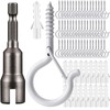 Ybaoo 25 PCS Q Hanger Hooks with Safety Buckle, Windproof