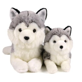 Ice King Bear - Juego de animales de peluche para mamá y bebé, zoológico de animales salvajes (siberian Husky)