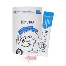 K-Nutra Yummy Tummy Probiotics for Kids | 2.12oz (30 Sticks) | 3-in-1 Prebiotic & Probiotic Powder | 30 Billion CFUs | Clinically Tested | Supports Digestive & Immune Health | for Ages 3+