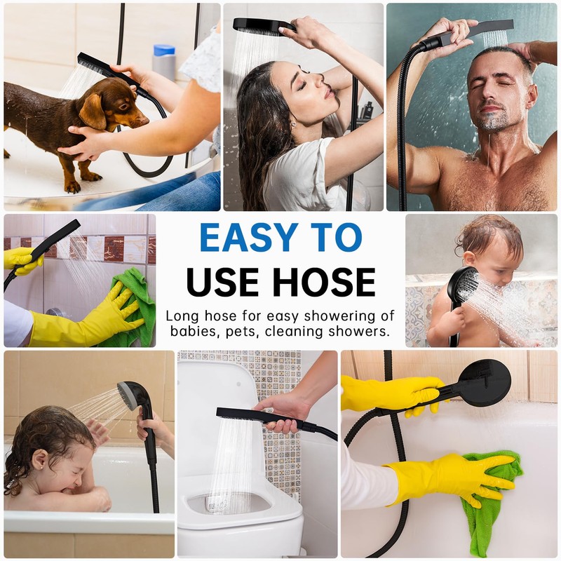 G-Promise 86 Inch Stainless Steel Long Hose, Flexible and Tangle-Free,