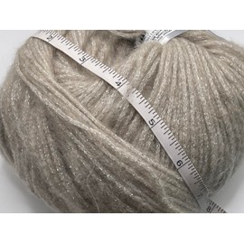 Light Camel, Silver Charm - DK Weight Metallic Sparkle, Mohair Wool Acrylic Nylon Blend Yarn with Sparkle 50 Grams (1.75 Ounces) 200 Meters (218 Yards)