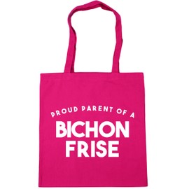 Hippowarehouse Proud Parent Of A Bichon Frise Tote Shopping Gym Beach Bag 42cm x38cm, 10 litres