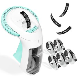 VolenGo Omega S Label Embosser, Portable Handheld Retro Label Embosser, Green Manual Label Embossing with 5 Rolls, 9 mm Black Embossing Tape, Suitable for Elderly People and Children