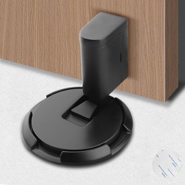 Magnetic Door Stopper, Adjustable Magnetic Door Stoppers Heavy Duty No Drill Door Stopper for Bottom of Door, Adhesive Magnetic Suction Door Stopper Wall Protector for Office Home Garage (Black)