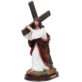Cannan El Via Crucis 12" Jesus Cargando La Cruz Resin Religious Figure Jesus Carrying The Cross
