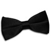 New DQT Plain Black Mens Pre-Tied Bow Tie