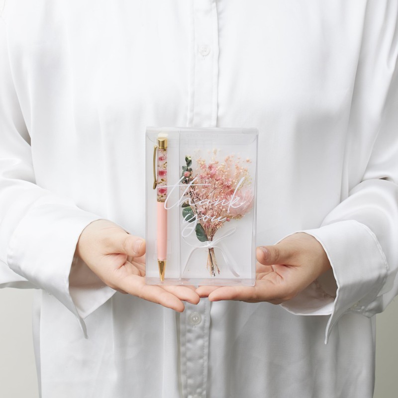 Hikka Hikka Thank You Postcard Bouquet Ballpoint Pen pk