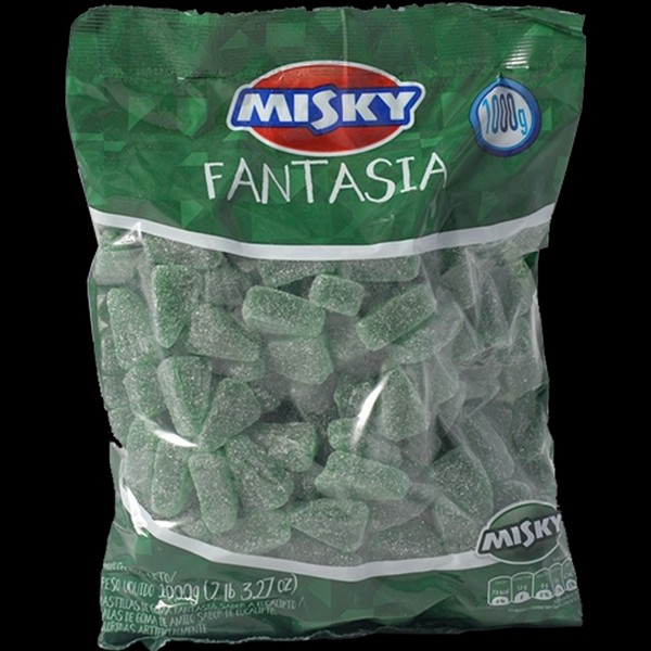 Arcor Misky Gomitas Candies Gummies Eucaliptus Eucalyptus Flavor, 1 kg / 2.2 lb Large Bag