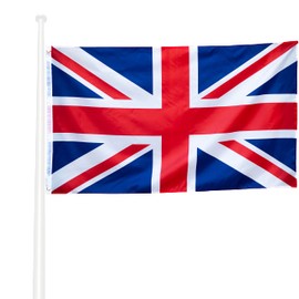 United Kingdom Flag 90 x 150 cm - English Flag Fan Item Weatherproof English National Flag with Brass Eyelets Bright Colours and UV-Resistant for Outdoor Use United Kingdom