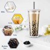 ALINK Bubble Tea Cup, Drinking Cup with Lid and Straw,