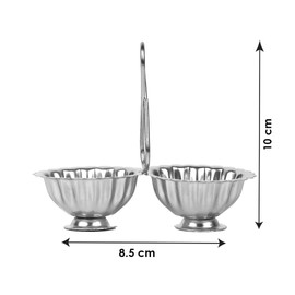 Shubhkart Pack of 3, Silver Plated Haldi Kumkum Holder for Puja, Office, Home Decor, Festive Haldi kumkum Return Gifts for Women