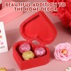 Marsui 4 Pcs Wooden Heart Shaped Box Red Valentines Heart