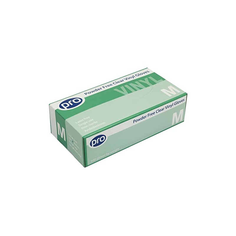 Pro Powder Free Clear Vinyl Gloves M