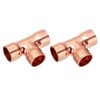 PATIKIL 5/8"(16mm) ID 1.2mm Thick Tee Copper Fitting, 2Pcs 99.9%