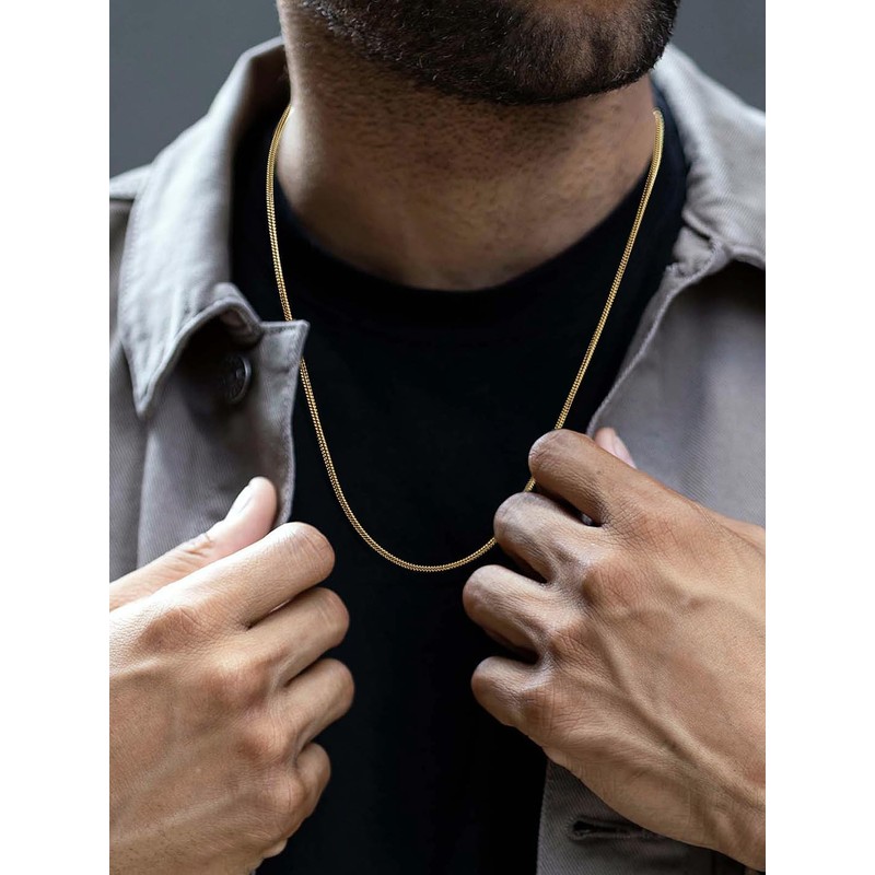 FaithHeart Slim Chain Necklace 2MM with Sturdy Stainless Steel Clasp