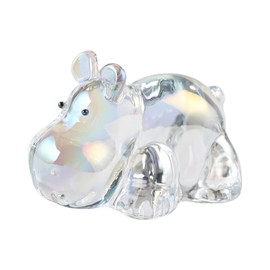 Arikyrist Crystal Clear Hippopotamus 2.8 in Figurines Gifts for Women, Glass Hippo Collectible for Animal Lovers on Birthday Christmas, Paperweight Decorative Centerpiece for Home