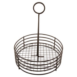 G.E.T. Enterprises Black Round Stainless Steel Condiment Caddy Iron Teflon Coated Table Caddies Collection 4-31850 (Pack of 1)