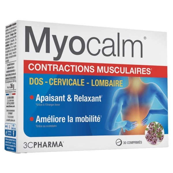 3C pharma Myocalm contractions musculaires 30 comprimés