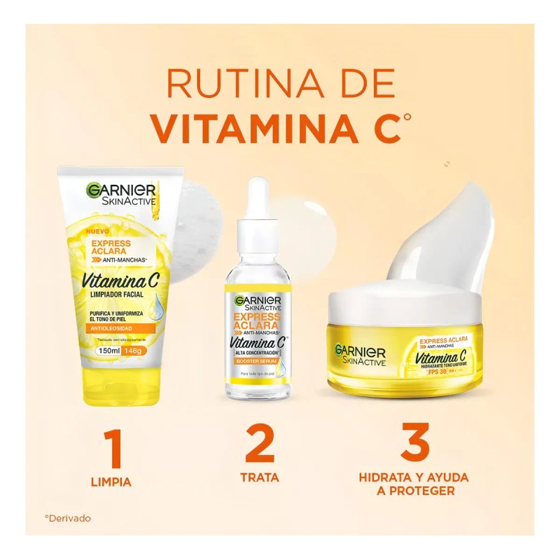Kit Garnier Express Aclara Serum Crema Gel Vitamina