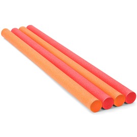 Hanaive 4 Pack Floating Pool Noodles Foam Tube Swim Noodles 52 x 2.5 Inches Swimming Pool Bright Noodle Bulk Float Heavy Duty for DIY Outdoor Craft Projects (Red, Orange)