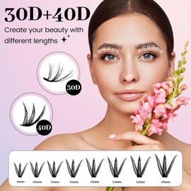 Pestañas Postizas Kit Completo, Mezcla 30D 40D Con Unión Y Sellado De De Sujeción Fuerte,De Extensión De, Kit De Racimos De Pestañas Todo En 1 Con 320 Pestañas Individuales