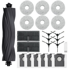 Kaiyaner Kaiyaner 22 St1ck Zubeh?r f1r Dreame L10s Ultra Gen 2/L10s Pro Ultra Heat/X30 Ultra/Mova E30 Ultra Saugroboter mit 1 Hauptb1rste, 6 Staubbeutel, 6 Wischt1cher, 6 Seitenb1rsten, 2 HEPA Filter