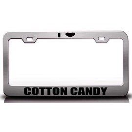 Custom Brother - I Love Cotton Candy Food Vegetable Fruit Metal Car SUV Truck License Plate Frame Ch s41