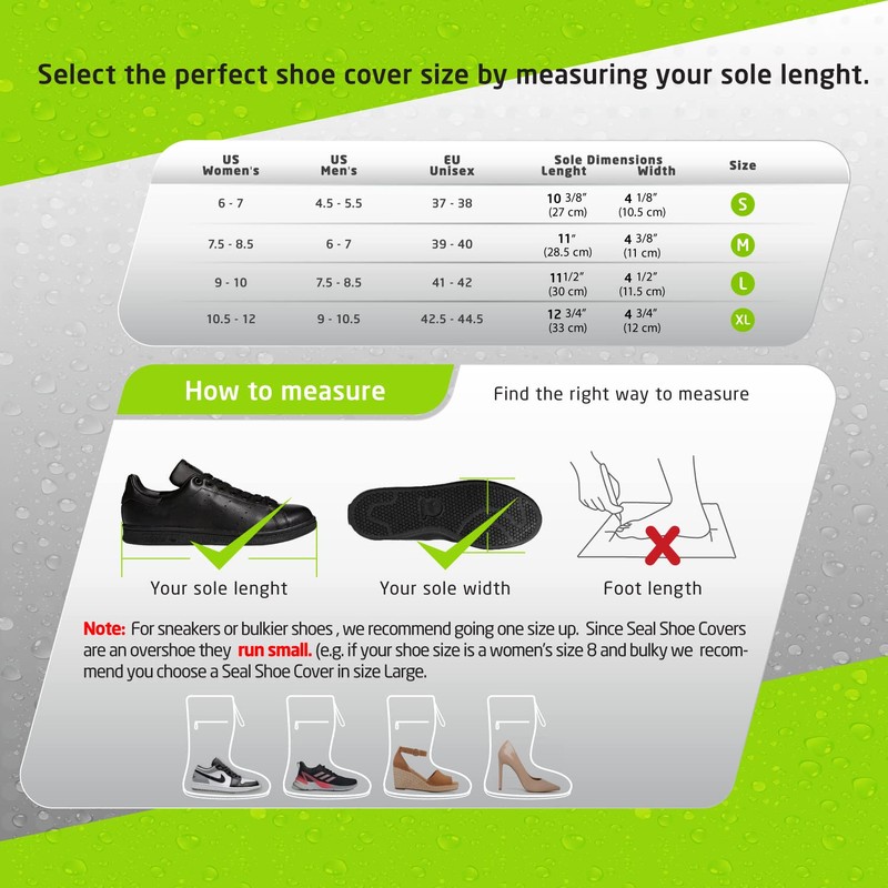 SEAL Waterproof Shoe Covers, Reusable Rain Shoe Covers with Slip