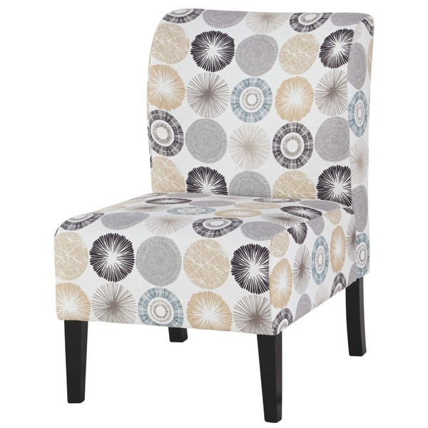 Signature Design by Ashley Triptis Casual Armless Accent Chair, Cream with Sunburst Pattern