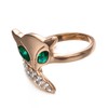 Yoursfs Cubic Zirconia Fox Rose Gold Rings for Women Green