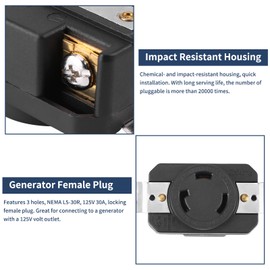 L5-30R 30A 125V Lock Female Wall Outlet Receptacle US 3 Wire Grounding Flush Mounting Power Generator Receptacle