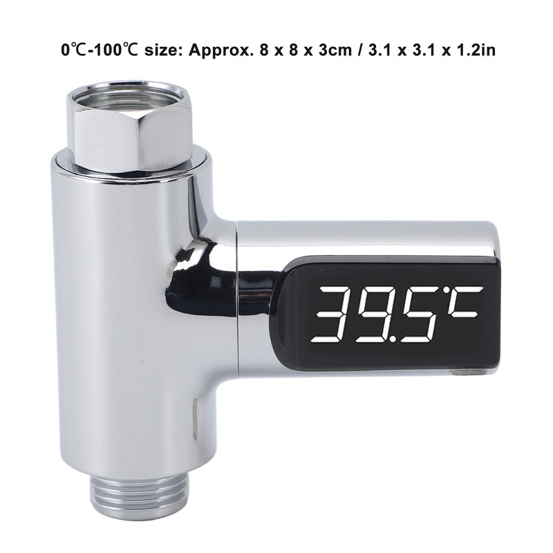 Shower Thermometer LED Display Water Temperature Meter Electroplate ABS Shower