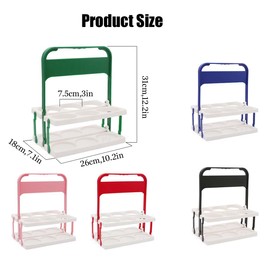 AIYoo Collapsible Water Bottle Carrier,Portable 6 Holes Drink Carrier for Delivery,Reusable Plastic Beer Bottle Coffee Cup Holder with Handle for Catering Restaurant Travel Car,Green & White